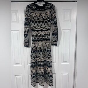 Zara Black Knit Sequined Dress